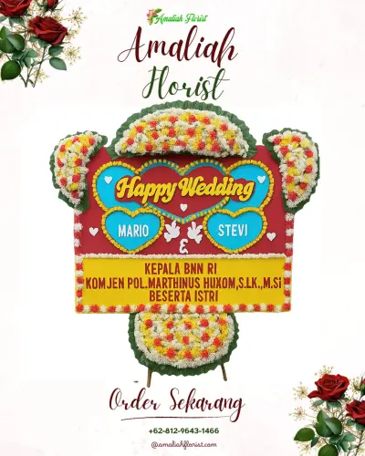 Karangan Papan Bunga Pernikahan di Kaluku Bodoa